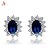 cheap Earrings-KuNiu Women&#039;s Noble Nlegant Sapphire Sunflower Stud Earrings