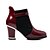 preiswerte Damenstiefel-Damen Stiefel Block Fersenstiefel Stiefeletten Stiefeletten Reißverschluss Blockabsatz Alltag Kleid Büro &amp; Karriere Lackleder Herbst Winter Weiß Schwarz Burgund / Stiefeletten / Stiefeletten