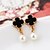 cheap Earrings-Cute Flower Diamante Alloy Pearl Drop Earrings