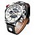 cheap Watches-WEIDE Men Fashion Sports Military Army Dual Time Display Leather Strap Wrist Watch
