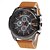 abordables Montres militaires-JUBAOLI Men&#039;s Wrist Watch Aviation Watch Quartz Oversized Calendar / date / day Leather Brown / Khaki Analog - White Black Red