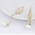cheap Earrings-Women&#039;s Drop Earrings Wings Ladies Pearl Imitation Diamond Earrings Jewelry Gold For