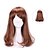 abordables Perruques de déguisement-Perruque Synthétique Perruques de Déguisement Bouclé Bouclé Avec Frange Perruque Marron Cheveux Synthétiques Femme Marron