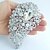 cheap Brooches-Wedding 4.72 Inch Silver-tone Clear Rhinestone Crystal Flower Brooch Pendant Bridal Bouquet