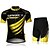 cheap Men&#039;s Clothing Sets-SPAKCT Men&#039;s Short Sleeve Cycling Jersey with Shorts Yellow Bike Shorts Jersey Padded Shorts / Chamois Breathable 3D Pad Quick Dry Ultraviolet Resistant Sports Polyester Spandex Curve Mountain Bike