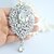 cheap Brooches-Wedding 3.94 Inch Silver-tone Clear Rhinestone Crystal Bridal Brooch Pendant Wedding Decorations
