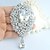 cheap Brooches-Wedding 3.94 Inch Silver-tone Clear Rhinestone Crystal Bridal Brooch Pendant Wedding Decorations