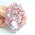 cheap Brooches-Gorgeous 3.15 Inch Gold-tone Pink Rhinestone Crystal Flower Brooch Pendant