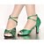 cheap Latin Shoes-Women&#039;s Latin Shoes Sandal Sparkling Glitter Buckle Green / EU39