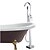 halpa Ammehanat-Bathtub Faucet - Contemporary Chrome Free Standing Ceramic Valve Bath Shower Mixer Taps / Single Handle One Hole