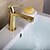 זול ברזים לחדר האמבטיה-חדר רחצה כיור ברז - ניתן לסיבוב TI-PVD סט מרכזי חור אחד / חור ידית אחת אחתBath Taps / Brass
