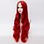 cheap Synthetic Trendy Wigs-Synthetic Wig Wavy Loose Wave Loose Wave Braid Wig Very Long Red Synthetic Hair Women&#039;s Middle Part Black