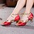 levne Taneční boty-Na míru Dámské Latina Koženka Vysoké podpatky Venku Kačenka Černá Červená Modrá 5 - 6,2 cm