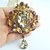 cheap Brooches-3.54 Inch Gold-tone Topaz Rhinestone Crystal Drop Flower Brooch Pendant Art Deco