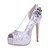 billige Brudesko-Women&#039;s Wedding Shoes Stiletto Heel Open Toe Rhinestone Lace Comfort Spring / Summer Black / Golden / Light Blue / Party &amp; Evening