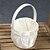 cheap Flower Baskets-White Ribbon Flower Basket With Lace Flower Girl Basket