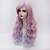 baratos Peruca para Fantasia-Cosplay Costume Wig Synthetic Wig Cosplay Wig Wavy Wavy Wig Ombre Pink Synthetic Hair Women&#039;s Ombre