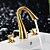 cheap Bathroom Sink Faucets-Bathroom Sink Faucet - Widespread Ti-PVD Widespread Three Holes / Two Handles Three HolesBath Taps