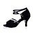 זול נעליים לטיניות-בגדי ריקוד נשים לטיני סוויד עור עקב גבוה סנדלים בבית מתחילים אבזם שרוכים עקב רחב ברונזה שחור מותאם אישית