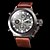 ieftine Ceasuri Militare-Bărbați Ceas de Mână Ceas digital Lux Rezistent la Apă Piele Maro Analog - Digital - Alb Negru Doi ani Durată de Viaţă Baterie / Oțel inoxidabil / Japoneză / Alarmă / Calendar / Cronograf