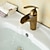 abordables Robinetteries de lavabo-Robinet lavabo - Jet pluie Bronze antique Set de centre 1 trou / Mitigeur un trouBath Taps