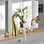 Χαμηλού Κόστους Βρύσες Μπανιέρας-Βρύση Μπανιέρας - Πεπαλαιωμένο Ti-PVD Ρωμαϊκή Μπανιέρα Κεραμική Βαλβίδα Bath Shower Mixer Taps / Τρεις λαβές πέντε τρύπες