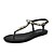 cheap Women&#039;s Sandals-Women&#039;s Leatherette Spring / Summer T-Strap / Comfort / Slingback Flat Heel Beading / Buckle / Chain Black
