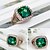 cheap Rings-Women&#039;s Statement Ring / Promise Ring Synthetic Emerald Dark Green 18K Gold Plated / Alloy Ladies / Fashion Wedding / Party / Engagement Costume Jewelry / Solitaire / Crystal / Cubic Zirconia