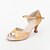 cheap Dance Shoes-Women&#039;s Latin Shoes Satin Sandal Buckle Stiletto Heel Non Customizable Dance Shoes Gold / Suede