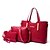cheap Bag Sets-Women&#039;s Bags PU Leather Patent Leather Shoulder Messenger Bag Bag Set 3 Pcs Purse Set Plaid Solid Colored Bag Sets Shopping Formal Office &amp; Career Black Purple Red