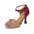 abordables Chaussures de Danse-Chaussures de danse(Rouge) -Personnalisables-Talon Bobine-Satin-Latine