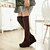 זול מגפי נשים-נשים נעליים פליז אביב סתיו חורף פלטפורמה מגפיים באורך מעל הברך רוכסן עבור קזו&#039;אל שחור חום אדום