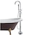 abordables Robinets pour baignoire-Robinet de baignoire - contemporain Chrome Sur Pied Soupape céramique Bath Shower Mixer Taps / Mitigeur un trou