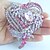 cheap Brooches-Wedding 3.15 Inch Silver-tone Pink Rhinestone Crystal Love Heart Brooch Pendant