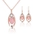 cheap Vip Deal-Lucky Doll Women&#039;s All Matching Rose Gold Plated Necklace &amp; Earrings Suit