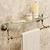 billige Badeværelseshylder-multifunktionelt håndklædestativ med glashylde til badeværelsesindretning vægmonteret messing 1stk