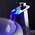halpa Kylpyhuoneen lavuaarihanat-Nykyaikainen Vesiputous LED Keraaminen venttiili Yksi reikä Yksi kahva yksi reikä Kromi, Kylpyhuone Sink hana