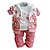 billige Sæt-Baby Pige Tøjsæt Langærmet Mørkerød Lys pink Blomstret Normal