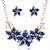 abordables Parures de Bijoux-Femme Parure de Bijoux Boucles d&#039;oreille Clou Collier Vintage Fleur Fleur Gros Fantaisie dames Coloré Mode Rétro Vintage Soirée Plaqué or Des boucles d&#039;oreilles Bijoux Noir / Violet / Bleu Pour