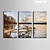 levne Nástěnné hodiny na plátně-e-home® scenérie na jezeře na plátně 3ks
