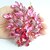 cheap Brooches-Gorgeous 4.33 Inch Gold-tone Red Pink Rhinestone Crystal Flower Brooch Art Deco Brooch Bouquet