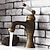 abordables Classiques-robinet d&#039;évier de salle de bain en laiton antiquerobinet rotatif en céramique mitigeur robinets de bain à un trou avec interrupteur chaud et froid
