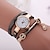 cheap Fashion Watches-Women&#039;s Wrist Watch Wrap Bracelet Watch Quartz Quilted PU Leather Black / Blue / Red Casual Watch Analog Ladies Bohemian Fashion - Red Blue Light Blue One Year Battery Life / Jinli 377