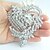 cheap Brooches-Wedding 3.15 Inch Silver-tone Clear Rhinestone Crystal Love Heart Brooch Bridal Bouquet