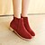 Χαμηλού Κόστους Γυναικείες Μπότες-Γυναικείο Παπούτσια Φλις Άνοιξη Φθινόπωρο Χειμώνας Κοντόχοντρο Τακούνι Μποτίνια Λουράκι Για Causal Φόρεμα Μαύρο Μπεζ Κόκκινο