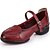 זול נעלי ריקוד-בגדי ריקוד נשים נעליים מודרניות נעלי ספורט סוליה חצויה עקב נמוך עור אבזם אפור / שחור / אדום