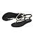 cheap Women&#039;s Sandals-Women&#039;s Leatherette Spring / Summer T-Strap / Comfort / Slingback Flat Heel Beading / Buckle / Chain Black