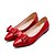 זול נעלים שטוחות לנשים-נשים נעליים עור פטנט אביב קיץ סתיו שטוח פפיון עבור קזו&#039;אל שחור בז&#039; אדום