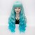 baratos Peruca para Fantasia-Cosplay Costume Wig Synthetic Wig Kinky Curly Kinky Curly With Bangs Wig Very Long Blue Synthetic Hair Women‘s Blue
