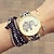cheap Bracelet Watches-Women&#039;s Bracelet Watch Quartz Black Handmade Casual Watch Analog Flower Bohemian Fashion - Red Green Royal Blue One Year Battery Life / Tianqiu 377